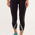 Lululemon  Run Inspire Crop II black and white striped cropped leggings Photo 0