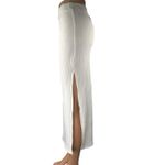 Princess Polly NEW Ellie White High Waisted Side Slit Midi Slip Skirt Size 4 Photo 1
