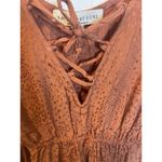 Saltwater Luxe  Romper Large Sleeveless V-Neck Tie Short Copper Orange Brown Photo 2