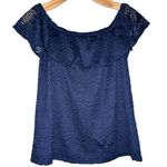 Lilly Pulitzer  Women’s Size XS True Navy La Fortuna Off the Shoulder Blouse Top Photo 2