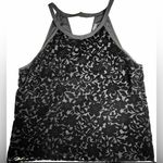 Brixon Ivy Black Velvet Floral Halter Tank Top With Button Neck Closure XL Photo 0