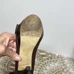 Michael Kors MICHAEL  Brown and Gold Heels with Buckle Detail Photo 5