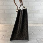 Calvin Klein Signature Tote Shoulder Bag Brown CK Monogram Print Brown Leather Photo 6