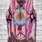 Rose & Olive Paisley Print Sleeveless Top Multicolor Boho Festival Tank Top Pink Size M Photo 0