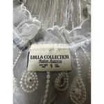 Lulla Collection Scallop Trim Pearl Bead Rhinestone Embellished Collar White Photo 5