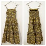 Nicholas Adele Dress Floral Golden Ruffle Tiered Size US 2 Gold Photo 2