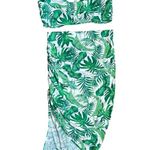 Almost Famous  O-Ring Halter Bandeau & Ruched Asymmetrical Skirt Palm Tree Size M Photo 3