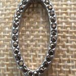 Lucky Brand  Silver Tone Cuff Bracelet Open Ovals Marcasite Boho 6.75" Open Ends Photo 1