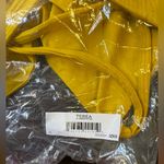 Terea Bralette Bra Women’s XL Crop Top Yellow Ribbed Stretch Mustard Tie D1 Photo 1