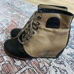 Sorel  PDX Premium Wedge Bootie Boots Tan and Black NL2796-012 Size 9.5 Photo 8
