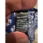 Willi Smith Womens Blue White Geometric Sleeveless Tank Top Large Shirt Career Photo 5