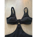 Aerie Women's Black Ribbed Cutout One Piece Swimsuit Photo 2