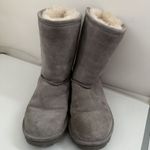 BEARPAW Boots Womens Elle Short Sheepskin Pull On Winter Suede Warm 9 Gray Photo 1
