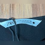 ZARA Black Front Knot Buttoned Top Smocking on wrists Size M Photo 4