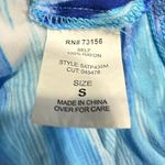 Athleta Midi Dress Women's Small Blue White Tie Dye Halter V-Neck Empire Waist Photo 6