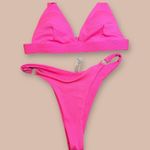 SheIn Pink Bikini Set| Triagle Top, Brazilian bottom | Size M Photo 8