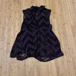 Free People  Red and Purple Asymmetrical Sleeveless Blouse Photo 2