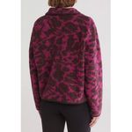 Zella Z by  Faux Shearling Print Hybrid Jacket Burgundy Abstract Spots Sz XL‎ NWT Photo 1