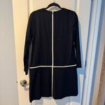 NWT Lisa Perry Black Wool Drop Waist Mini Dress with White Accents | Size 8 Photo 5
