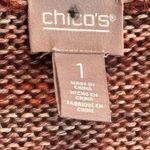 Chico's  Earthtone Striped Open Front Cardigan - size 1 (Medium) Photo 3