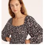 J.Crew  Puff Sleeve Floral Square Neck Top S Photo 0