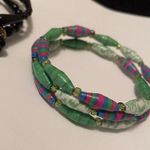 Lot Of 2 Stretchy / Spiral Costume Beaded Bracelets Clay / Paper Beads Photo 1