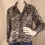 ZARA  Women's Snake Print Animal Blouse Long Sleeve Shirt Medium Size.  #249 Photo 0