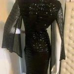 Miss ORD Plus Mermaid Black Sequin Evening Dress Size Large Photo 4