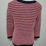 Talbots red and blue jacquard knit sweater blazer size mp Photo 5