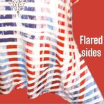 One World  cute patriotic red white and blue top! Photo 4