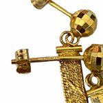 Italian 14K Yellow Gold Herringbone Drop Earrings 2.5 Grams Photo 2