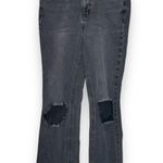 Avec Les Filles Cropped Straight Leg Jeans Women's 27 Black Distressed High Rise Photo 0