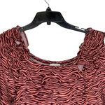 Ann Taylor LOFT Blouse Size Medium Tiger Print Ruffle Bottom Womens Rayon Photo 1