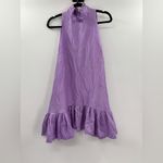 Azeeza Alcott High Neck Sleeveless Silk Mini Dress in Amethyst Purple Size XS Photo 3