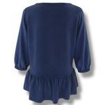 Maeve  by Anthropologie NWOT Women’s Relaxed Fit Mikayla Navy Peplum Top Size M Photo 5