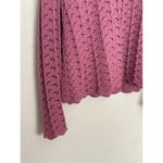 Charter Club Large 100% Cotton Pink Sweater Scallop Open Knit Crochet Photo 2