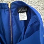 La Femme High Waisted Maxi Skirt with Side Slit Size 4 Royal Blue PROM Photo 4