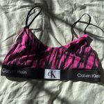 Calvin Klein women's 1996 Unlined Bralette, Palace Pink Tiger Print, Size M Photo 1