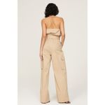 Halston Heritage HALSTON Bari Jumpsuit Tan Cargo Pockets Size 8‎ Photo 2