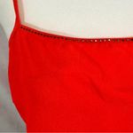 Halston Heritage Halston bright orange slip dress with gun metal studded detail size medium Photo 2