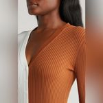 STAUD Shoko Colorblock Sweater Dress Burnt orange white Size M Photo 3