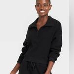 Stars Above Black Waffle Knit Quarter Zip Lounge Sleep Sweatshirt - size XXL Photo 7