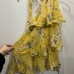Monique Lhuillier FLAWED ML Yellow Floral Tiered Top Size XS $295 Photo 3