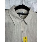 Orvis New Women's Taupe Tan Stripe Linen Button Down Shirt Size Small Photo 2