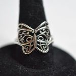 Source Unknown Filigree Butterfly Silver Tone Metal Alloy Size 6 Fairy Cottagecore Casual Ring Photo 0
