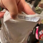 ZARA  WHITE FLUTTER SLEEVE LACE UP TOP Photo 4