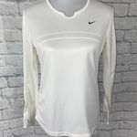 Nike women M drifit Longsleeve scoopneck activewear shirt white Photo 0