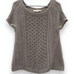 Loft Ann Taylor  Gray‎ Open Chunky Knit Short Sleeve Pullover Sweater Sz XS Photo 0