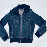 MOTTO Your Style Mantra Chaqueta vaquera Sz S Zip Up Algodón Spandex Biker Blue Jean Photo 9