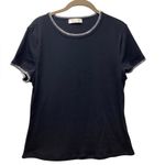 Doe & Rae  contrast stitch knit top. Size Large Photo 1